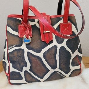 Dooney & Bourke Red Giraffe Print Tote